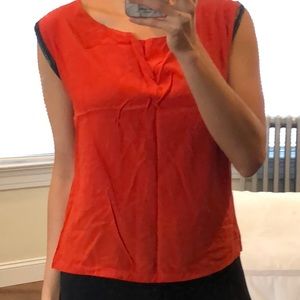 Maje red 100% silk top